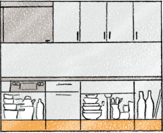 キッチン：ケコミ収納【最新のシステムキッチン】